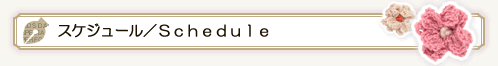 スケジュール Schedule
